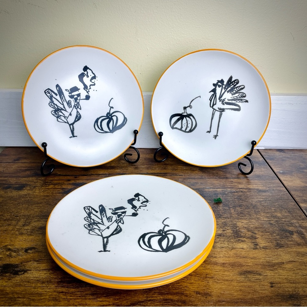 Boss Turkey by Magenta Set of Four Thanksgiving Snack Plates